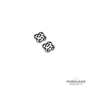 Park Lane LEOPARD LANA Black & White Stud Earrings Cheetah pierced silver tone